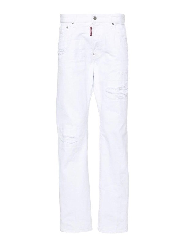 DSQUARED2: Straight Leg Jeans - Straight Leg Jeans - Weiß