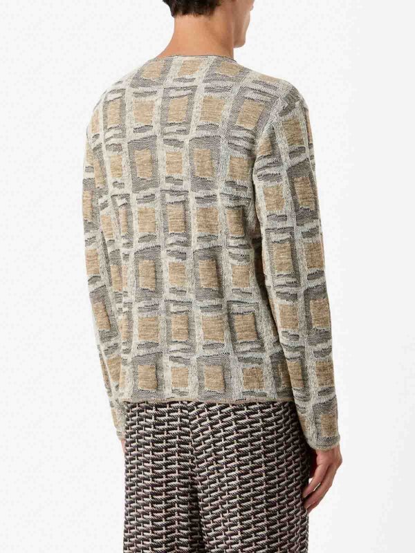 The Best Shops GIORGIO ARMANI: Strickpullover mit Rundhalsausschnitt - Rundhalspullover - Grau