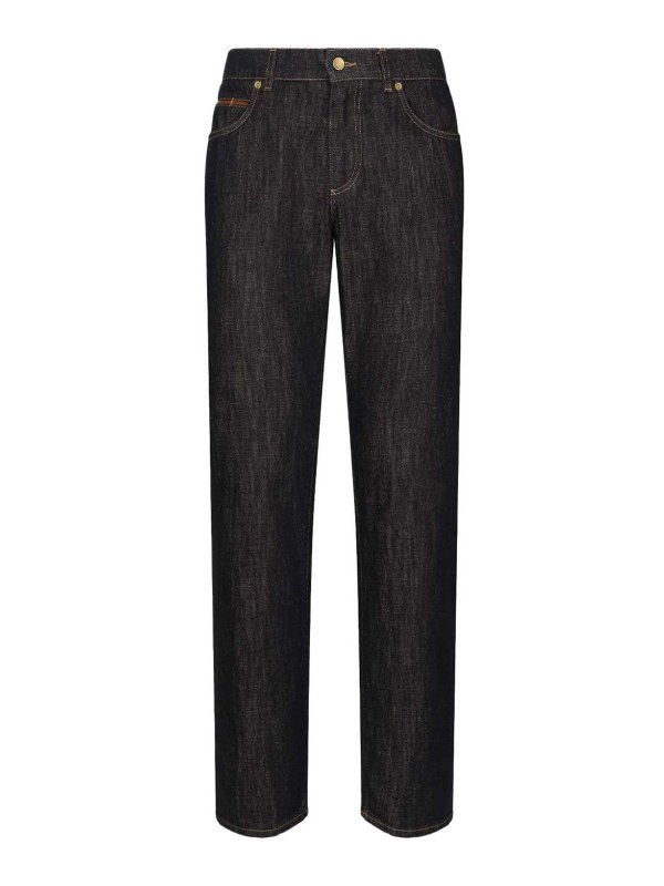 DOLCE & GABBANA: straight leg jeans - Black jeans