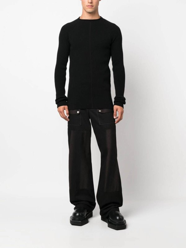 The Best Shops RICK OWENS: Strickpullover mit Rundhalsausschnitt - Rundhalspullover - Schwarz