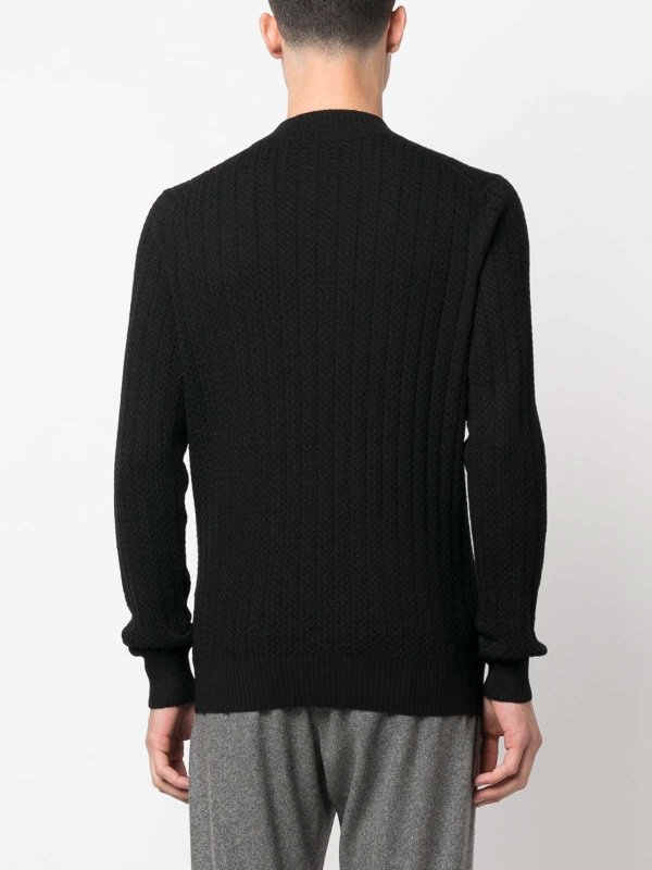 The Best Shops TAGLIATORE: Strickpullover mit Rundhalsausschnitt - Rundhalspullover - Schwarz