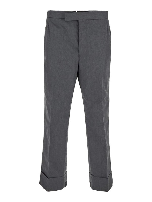THOM BROWNE: casual trousers - grey trousers with side pockets