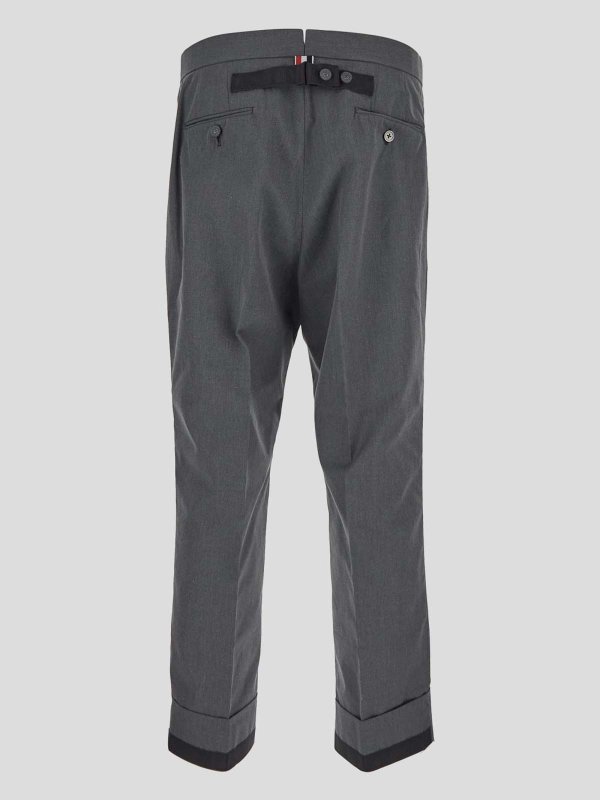 THOM BROWNE: casual trousers online - grey trousers with side pockets