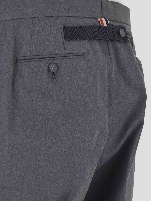 The Best Shops THOM BROWNE: casual trousers - grey trousers with side pockets
