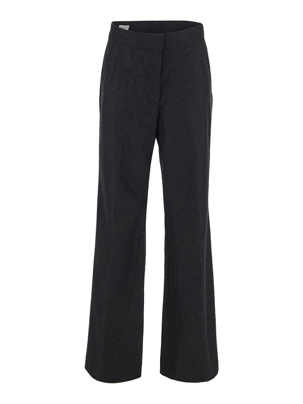 DRIES VAN NOTEN: pantaloni casual - pantaloni antracite con gamba dritta