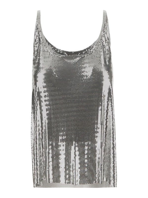 PACO RABANNE: Camisetas - Camiseta - Plata