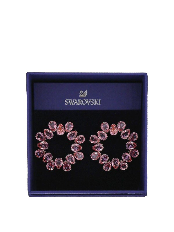 SWAROVSKI: Earrings - rose tone earrings with pear cut