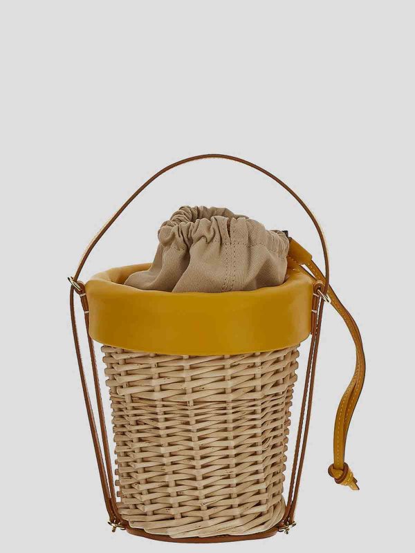 JACQUEMUS: borse a tracolla online - borsa a secchiello in vimini