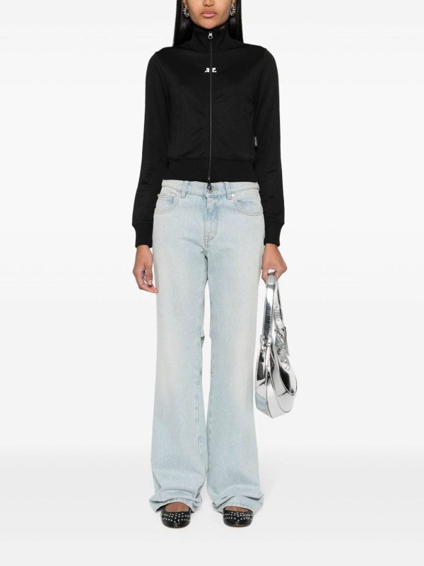 Courreges: Sweatshirts & Sweaters online - Logo-Patch Zip-Up Sweatshirt