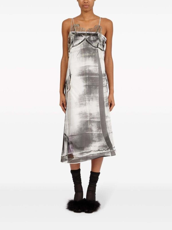 Maison Margiela: Robe longueur genou online - Robe Au Genou - Gris