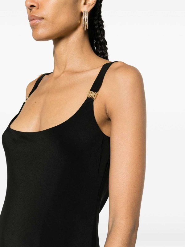MIU MIU buy online Cady Logo-Plaque Midi Dress