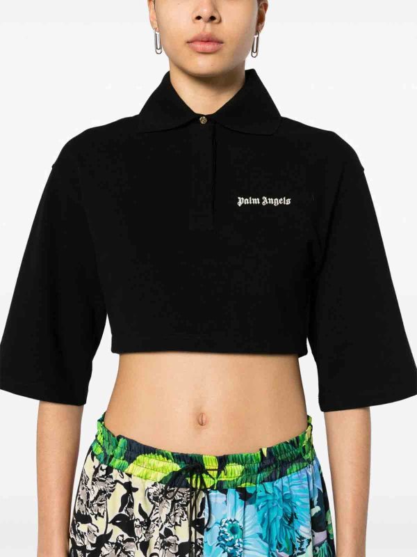 Logo Cropped Polo Top shop online: Palm Angels