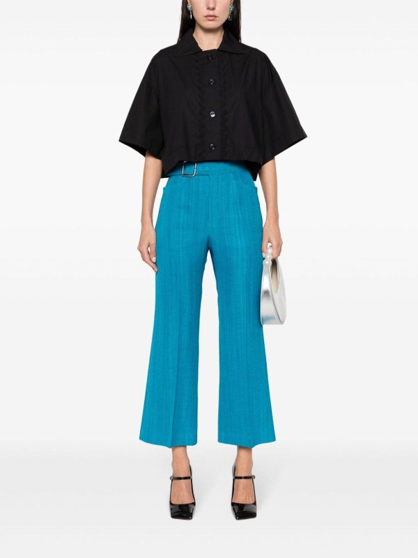 PATOU: shirts online - Wave-Applique Cropped Shirt