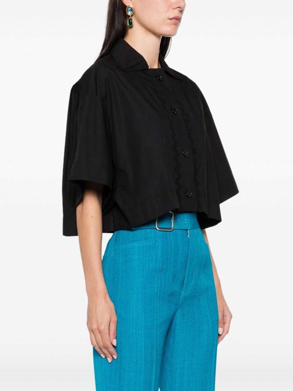 Wave-Applique Cropped Shirt shop online: PATOU