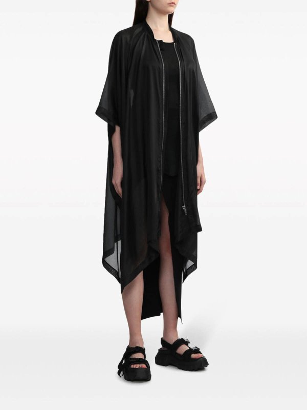 Zip-Front Silk Coat shop online: RICK OWENS