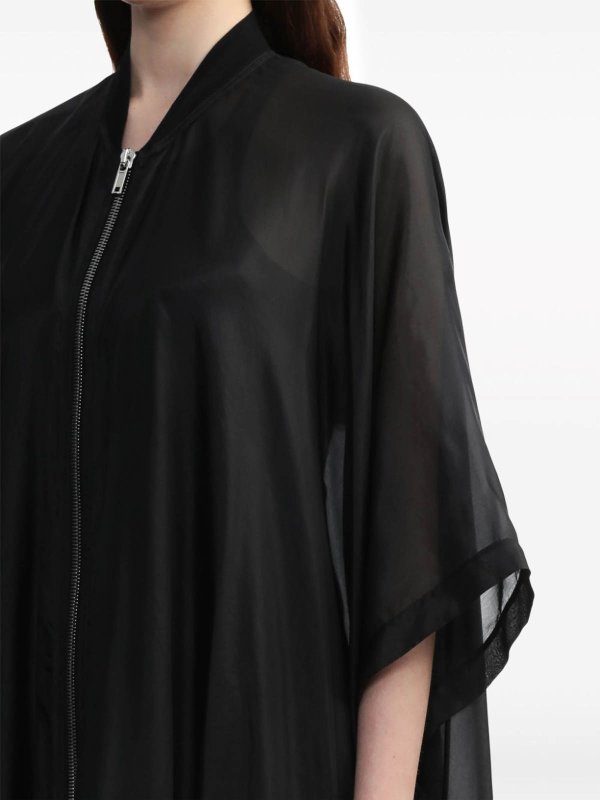 RICK OWENS buy online Zip-Front Silk Coat