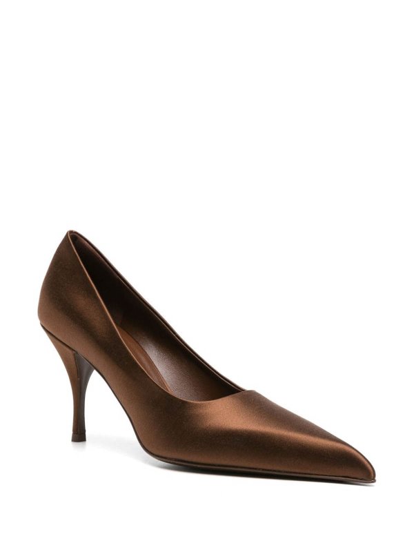 PRADA: court shoes online - Pointed-Toe Satin Pumps