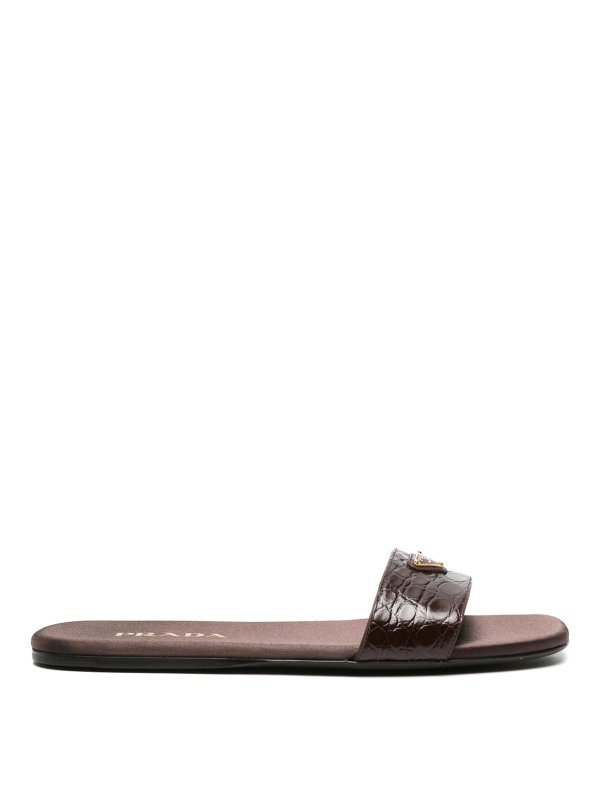 PRADA: flip flops - Embossed sliders