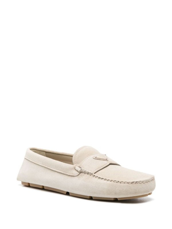 PRADA: Loafers & Slippers online - Triangle-Logo Suede Loafers