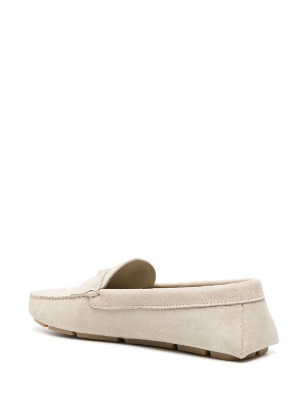 The Best Shops PRADA: Loafers & Slippers - Triangle-Logo Suede Loafers
