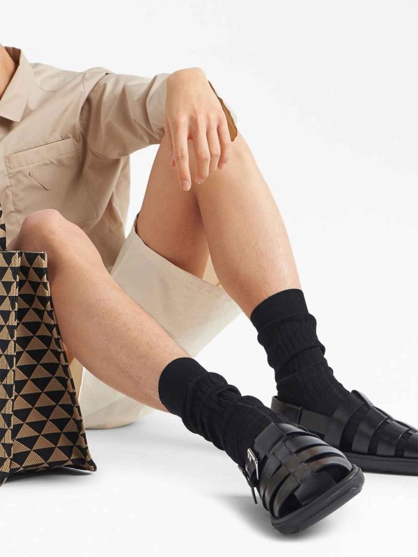 PRADA: sandals online - Interwoven Straps Flat Sandals