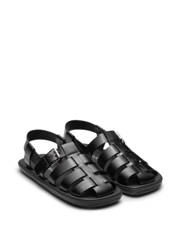 The Best Shops PRADA: sandals - Interwoven Straps Flat Sandals