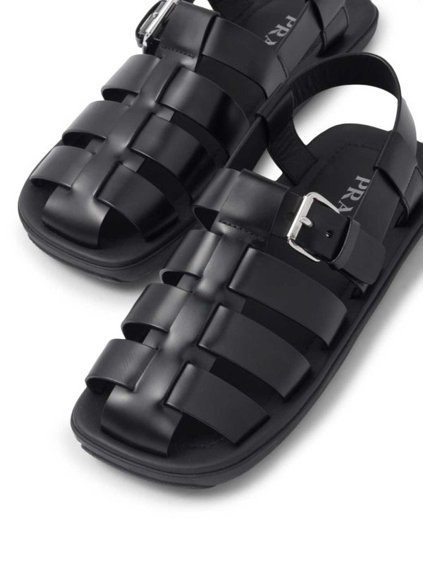 PRADA buy online Interwoven Straps Flat Sandals