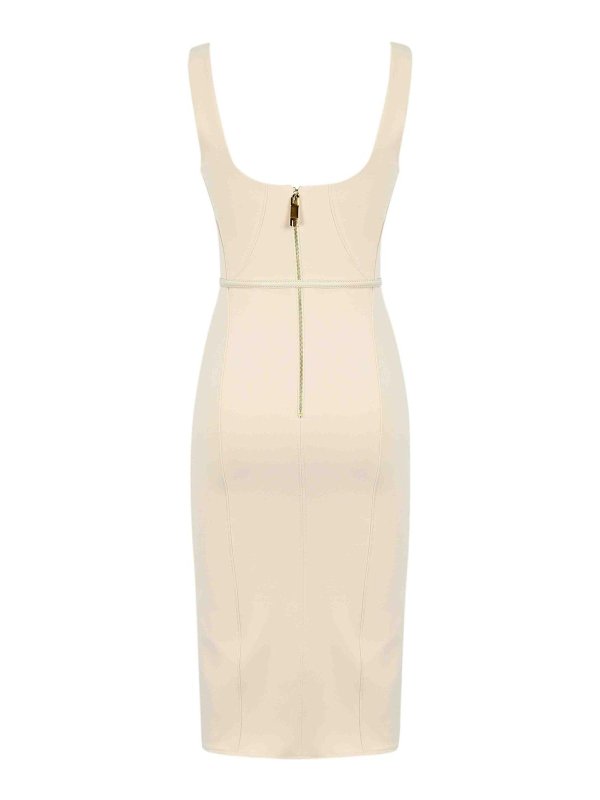 ELISABETTA FRANCHI: Knielange Kleider online - Knielanges Kleid - Creme