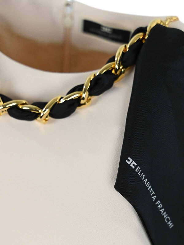 The Best Shops ELISABETTA FRANCHI: abiti corti - Miniabito Con Sciarpa A Catena
