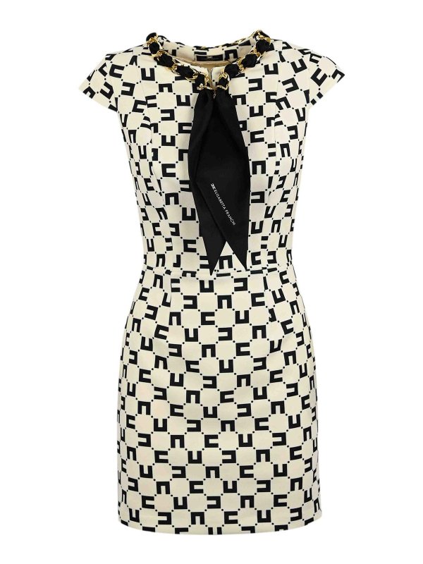 ELISABETTA FRANCHI: abiti corti - Abito con sciarpa