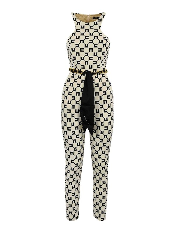 ELISABETTA FRANCHI: Jumpsuits - Jumpsuit - Weiß