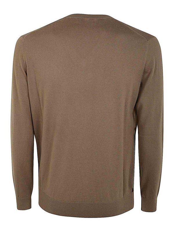 BALLANTYNE: Strickpullover mit V-Ausschnitt online - V-Pullover - Braun