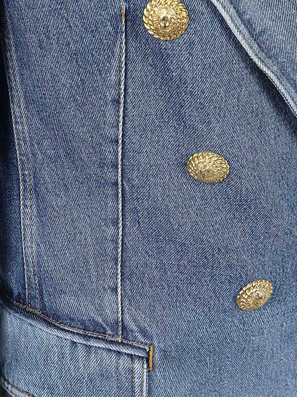 The Best Shops Balmain: denim jacket - 8 Btn Medium Blue Denim Jacket