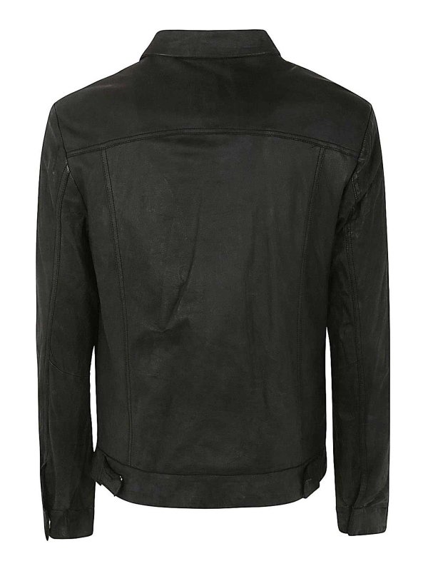 GIORGIO BRATO: Vestes en cuir online - Blouson En Cuir - Noir