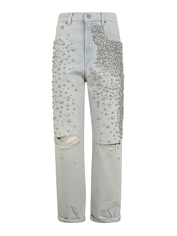 GOLDEN GOOSE: jeans dritti, a sigaretta - Giacca in denim