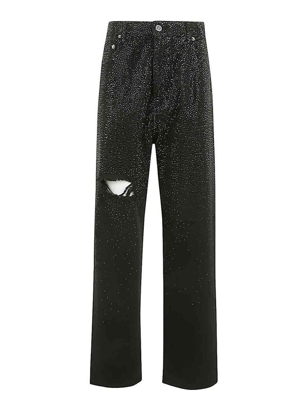 GOLDEN GOOSE: Jeans à jambe droite - Jean Droit - Noir