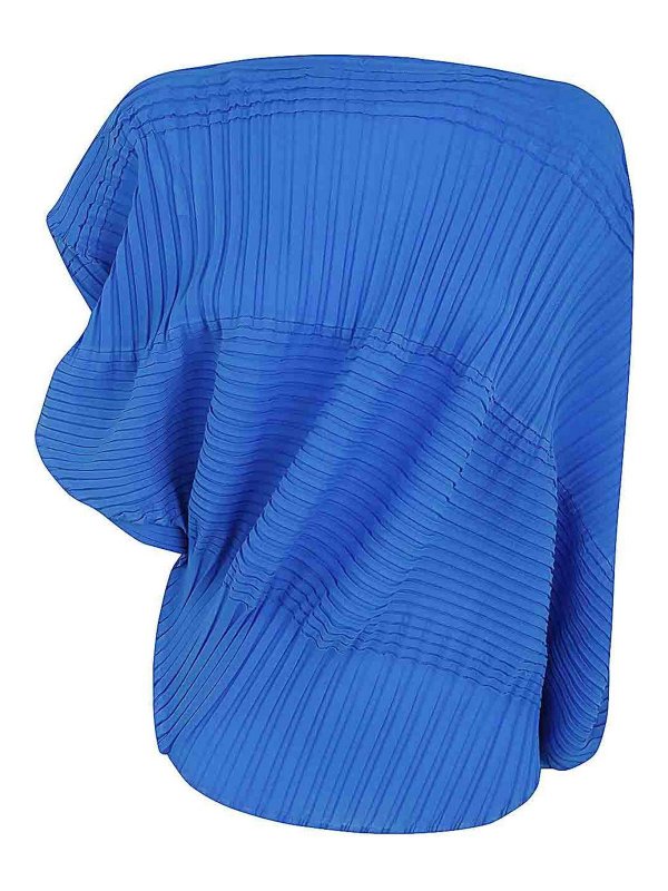 PLEATS PLEASE ISSEY MIYAKE: Tops y camisetas sin mangas - Top - Azul