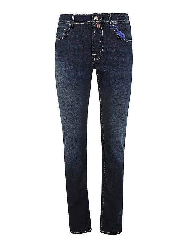 JACOB COHEN: straight leg jeans - Bard Slim Fit Five Pockets Denim