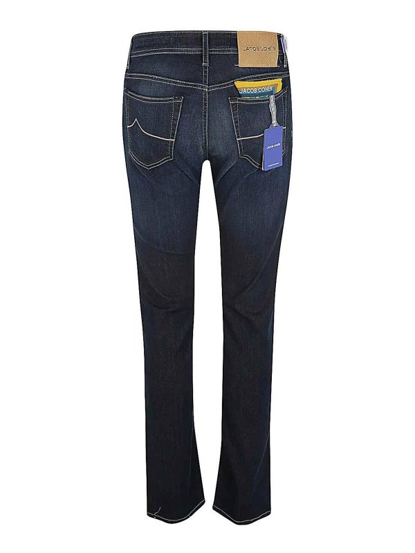 JACOB COHEN: straight leg jeans online - Bard Slim Fit Five Pockets Denim