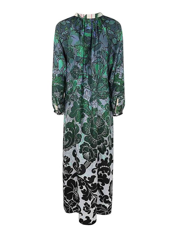 PIERRE-LOUIS MASCIA: maxi dresses online - Printed Silk Twill Dress