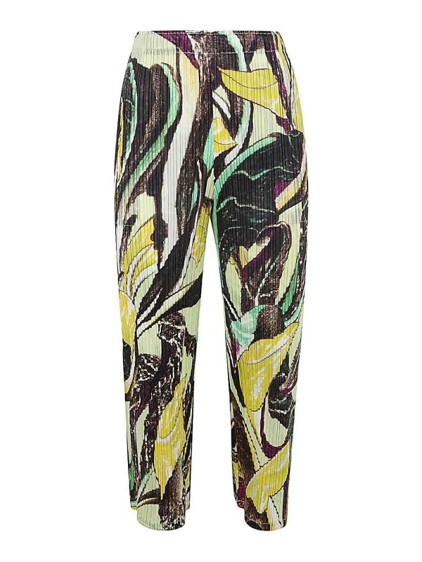 PLEATS PLEASE ISSEY MIYAKE: カジュアルトラウザー - カジュアルパンツ - 緑