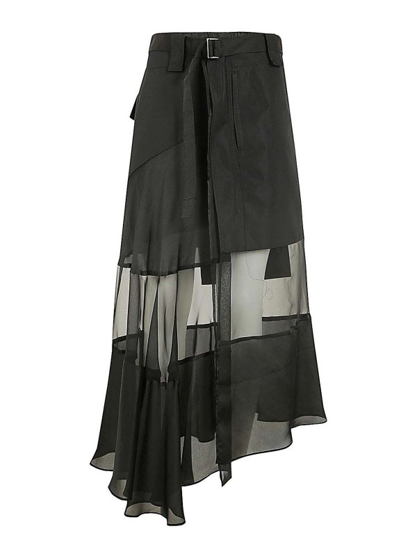 Sacai: Knee length skirts & Midi - Fabric Combo Skirt