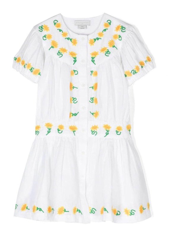 Stella McCartney Kids: Knielange Kleider - Knielanges Kleid - Weiß