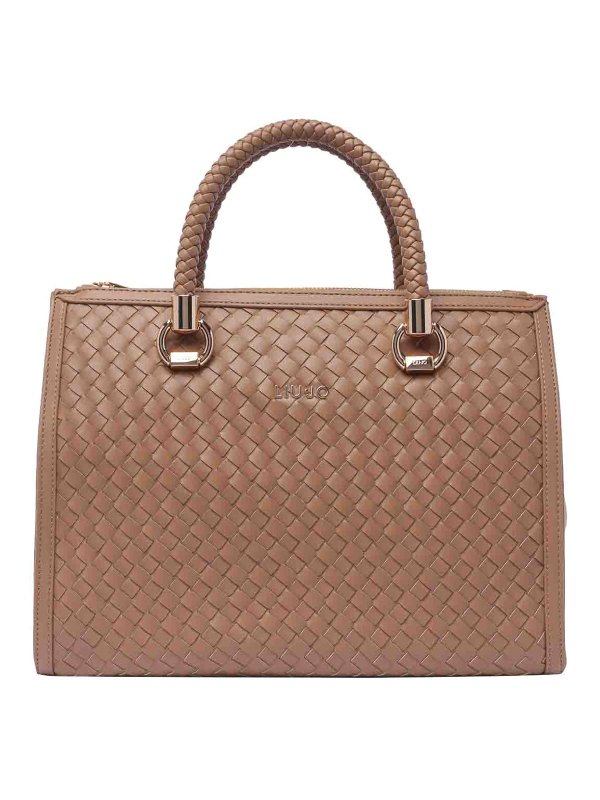 GANNI: Knielange Kleider - Knielanges Kleid - Beige