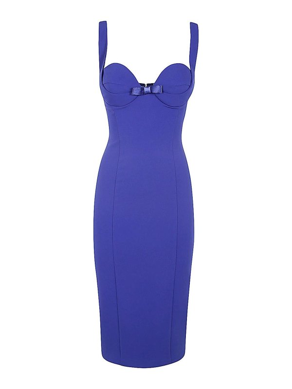 ELISABETTA FRANCHI: ニーレングスドレス - 膝丈ドレス - ブルー