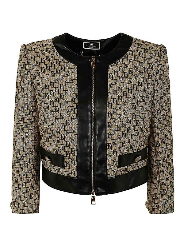 ELISABETTA FRANCHI: カジュアルジャケット - カジュアルジャケット - ブラウン