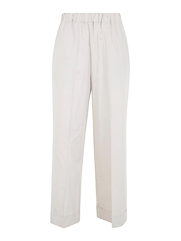 KILTIE: casual trousers - Olivia Cropped Wide Leg Pants