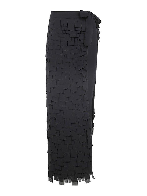 MARIA CALDERARA: ニーレングススカート＆ミディ丈 - 膝丈/ミディスカート - 黒