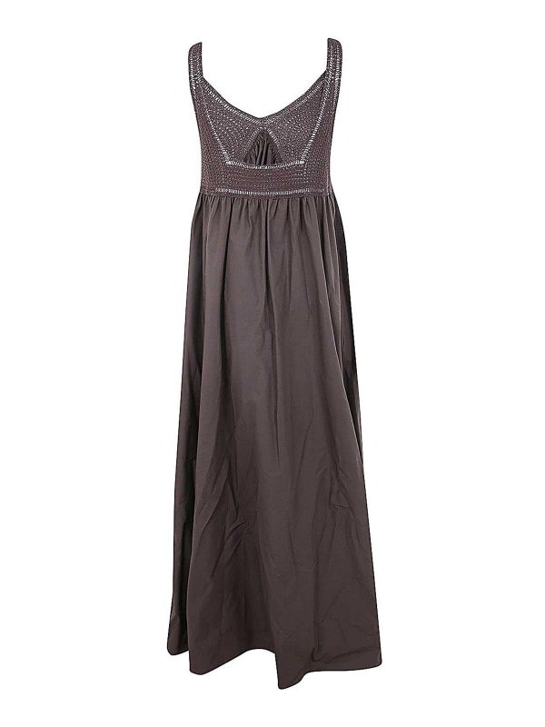 P.A.R.O.S.H.: abiti al ginocchio online - Abito combinato in uncinetto e popeline