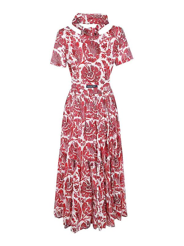 SAMANTHA SUNG: knee length dresses online - Melanie Short Sleeves Boat Neck Midi